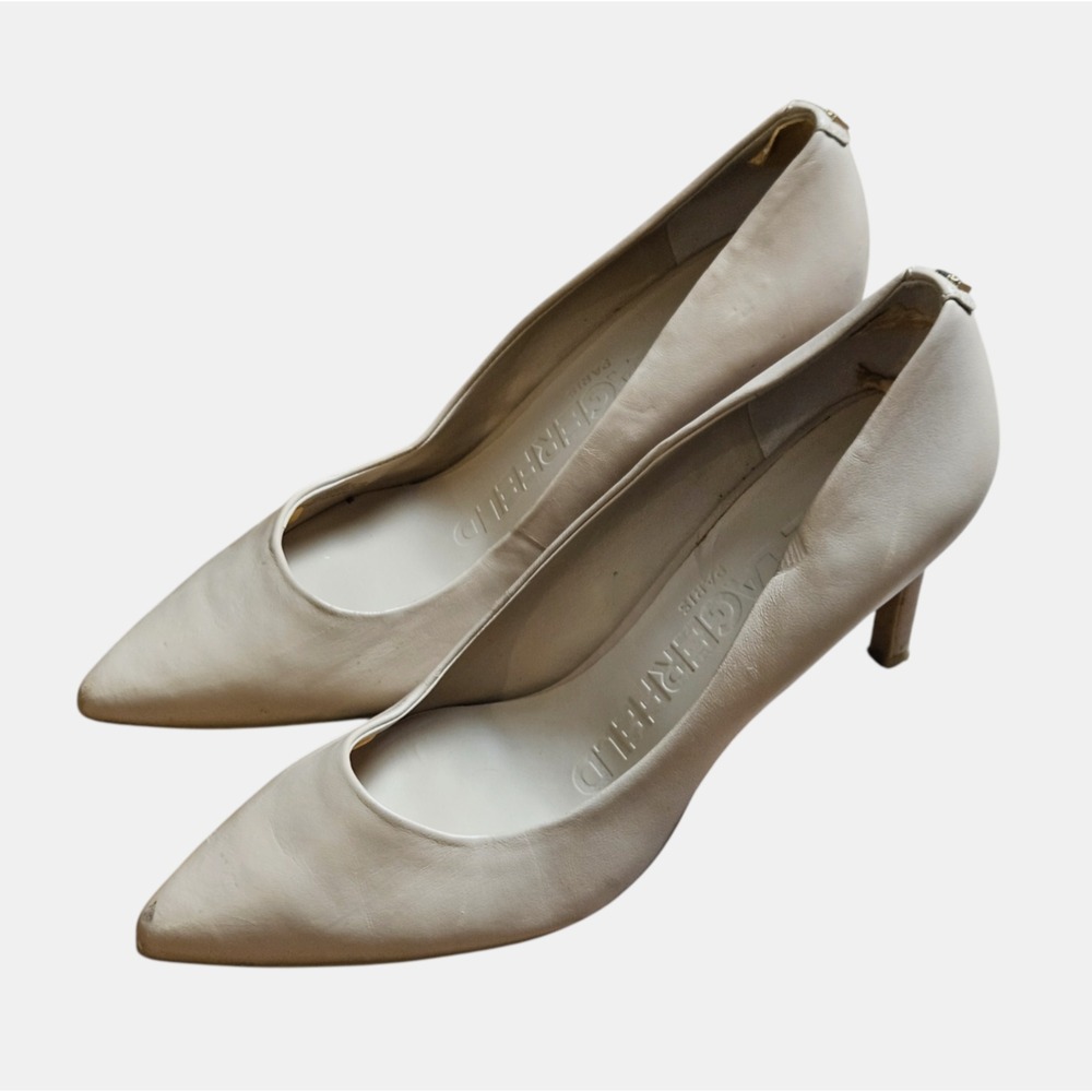 Karl Lagerfeld Glora Pointed Toe Leather‎ Pumps Heels 8.5 M Classic Quiet Luxury